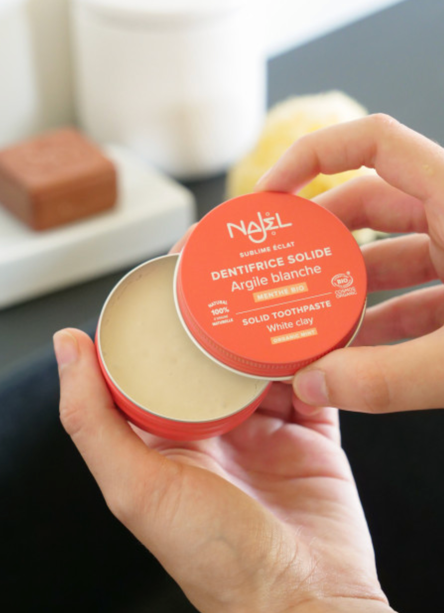 najel 有機白泥薄荷固體牙膏番梘