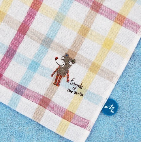 今治毛巾彩色格仔抹手巾