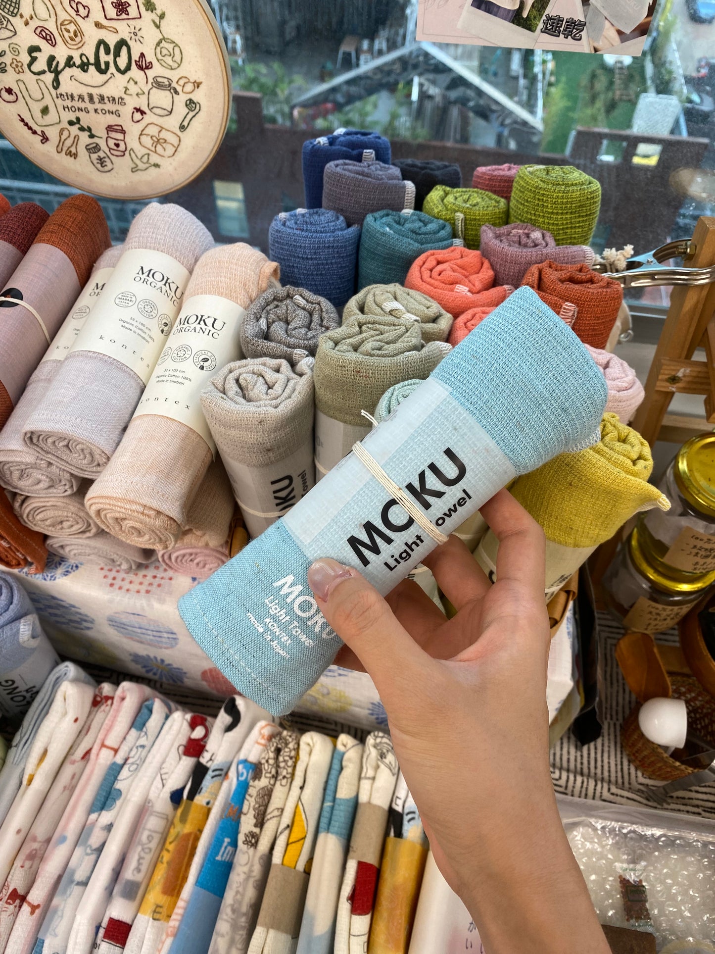 100% cotton medium size towel made in Japan - solid color 33x100cm