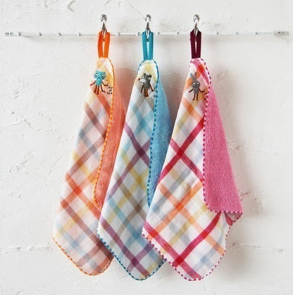 今治毛巾彩色格仔抹手巾