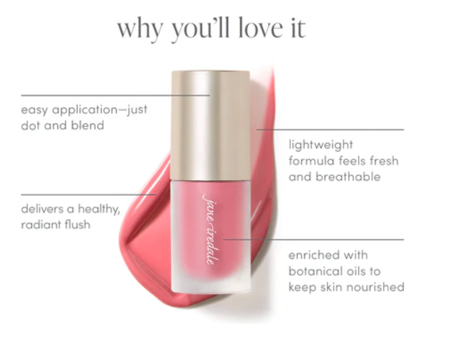 Jane Iredale 角鯊烷抗氧琉光胭脂液（三色）