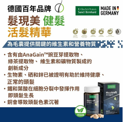 Sanct Berhnard德國髮現美健髮活髮精華 (120粒/樽/2個月用量)