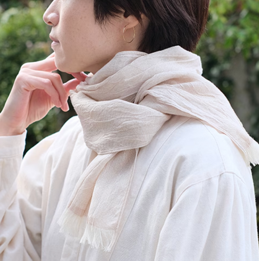 Kontex 輕盈美利奴羊毛混紡紗布圍巾【35×140㎝】