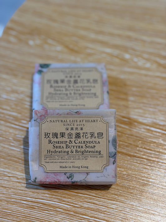 洗面洗身用-玫瑰果金盞花乳皂made in HK