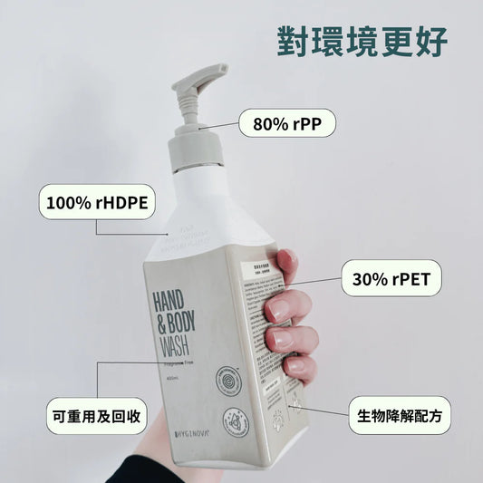 Hyginova 溫和洗手潔膚露：400ML