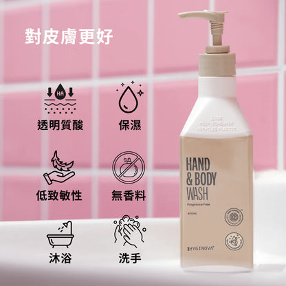 Hyginova 溫和洗手潔膚露：400ML