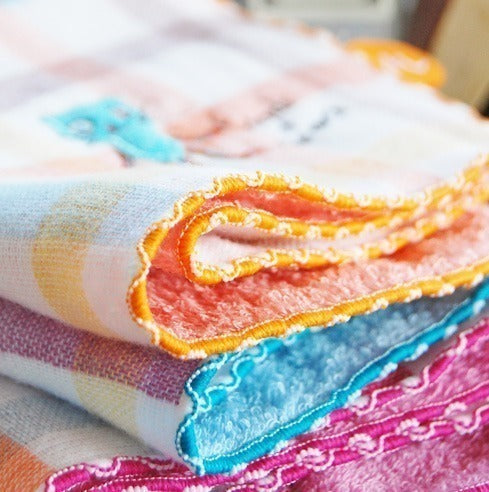 今治毛巾彩色格仔抹手巾