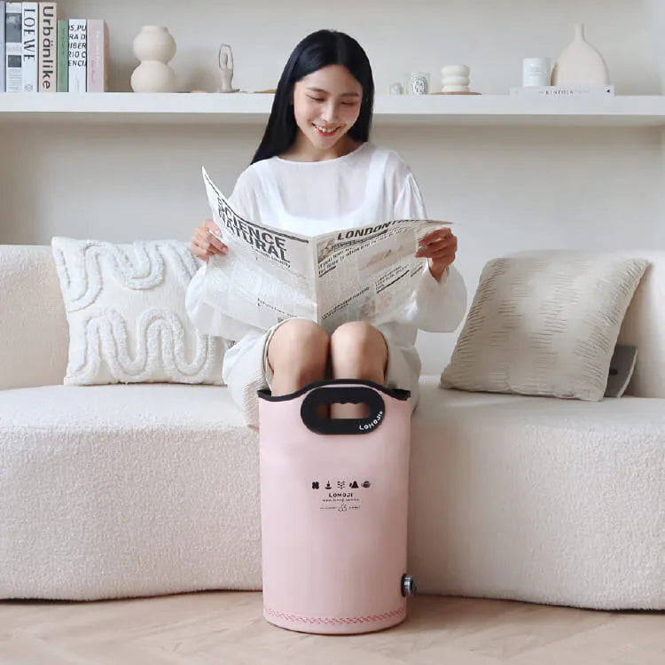 團購預訂 Lomoji SPA級溫感足浴袋腳底按摩穴道泡腳 溫暖舒緩雙腿｜輕巧可折疊收納