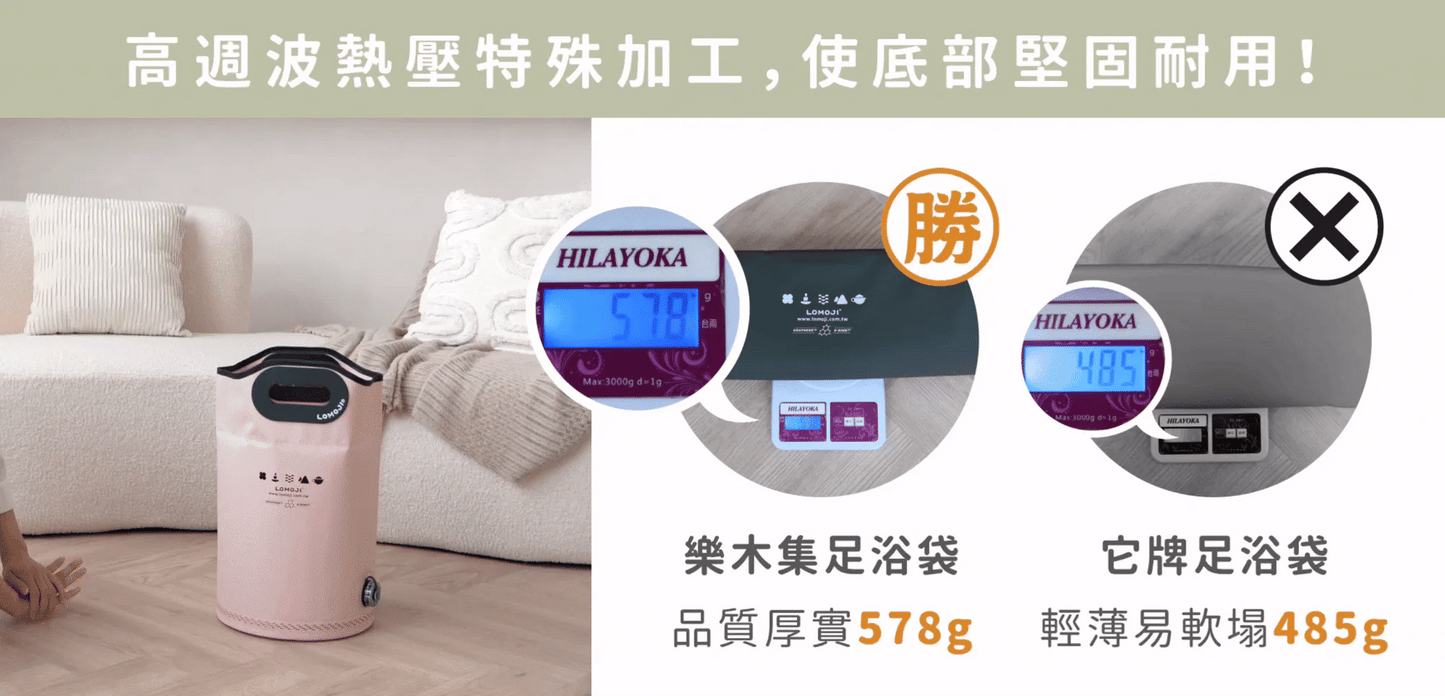 團購預訂 Lomoji SPA級溫感足浴袋腳底按摩穴道泡腳 溫暖舒緩雙腿｜輕巧可折疊收納